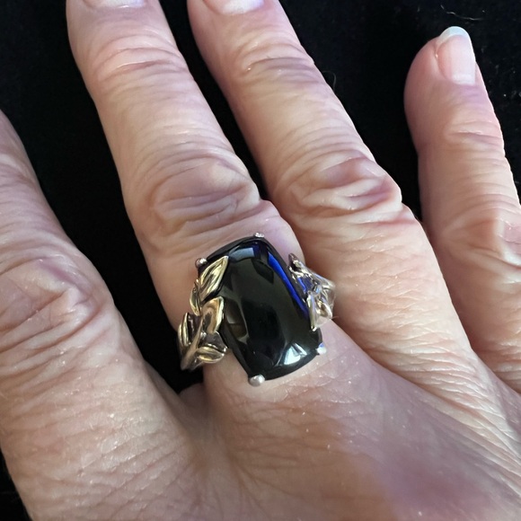 Michelle Albala Jewelry - Michelle Albala Black Onyx Sterling Silver & Gold Vermeil Ring